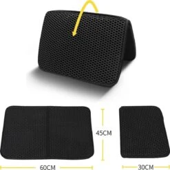 Nobleza Kattenbakmat - Kattenmat Met Filter - Kattenbak Accessoires - Grit Opvanger - 3 Lagen - Waterdicht - 60x45 Cm - Opvouwbaar - Zwart -Dieren Product Winkel 1199x1200 12