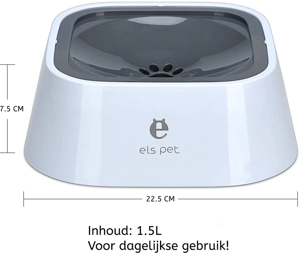 Els Pets Drinkbak Voor Honden - Anti Knoei Drinkbak - 1.5L - Anti Slobberen - Drinkbak Voor In De Auto - Road Refresher - Grijs 5 Els Pets Drinkbak Voor Honden - Anti Knoei Drinkbak - 1.5L - Anti Slobberen - Drinkbak Voor In De Auto - Road Refresher - Grijs - Afbeelding 5