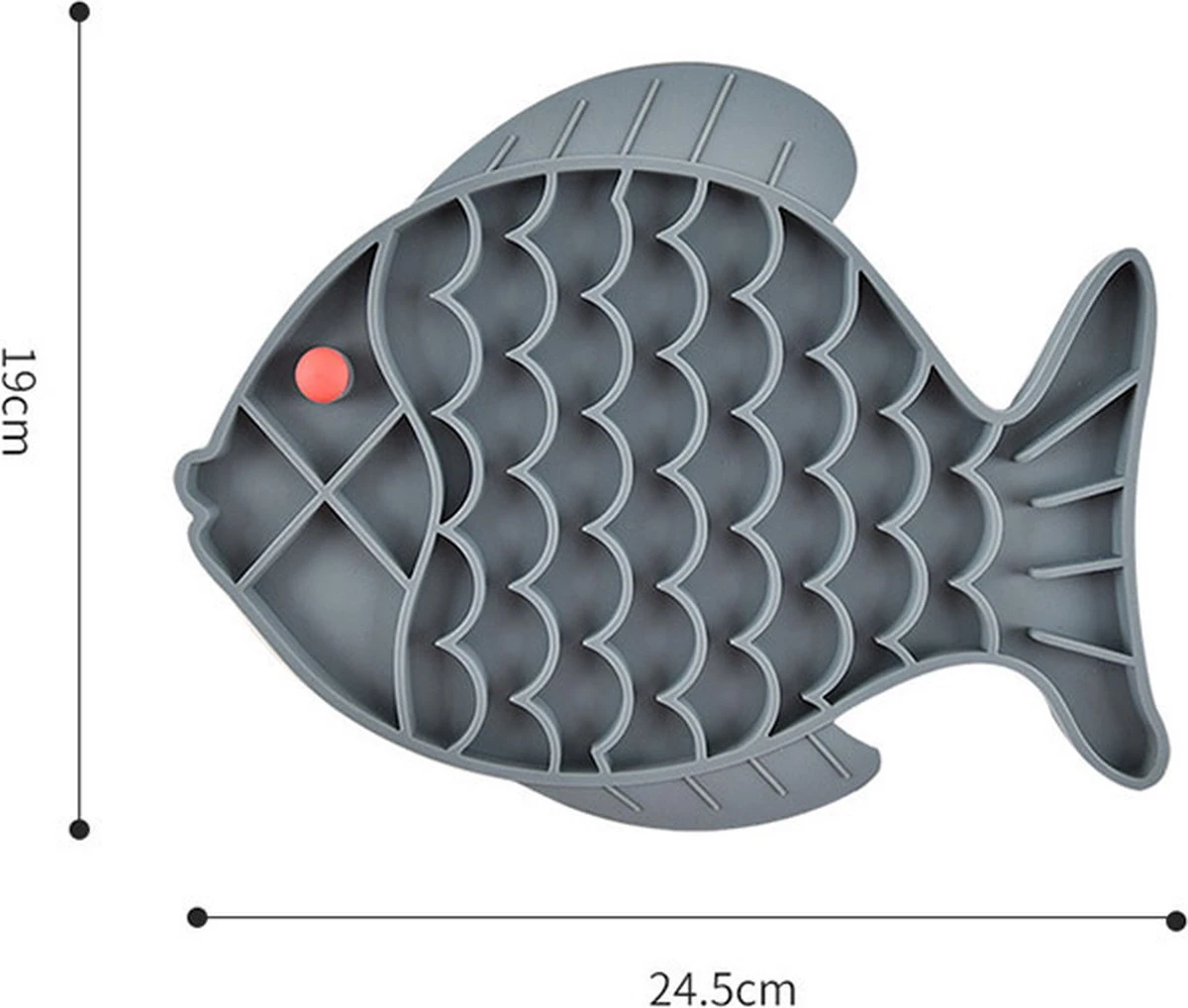 JU&MP Likmat - Voerpuzzel Kat - Slow Feeder - Anti Schrokbak - Vis - Grijs 3 JU&MP Likmat - Voerpuzzel Kat - Slow Feeder - Anti Schrokbak - Vis - Grijs - Afbeelding 3