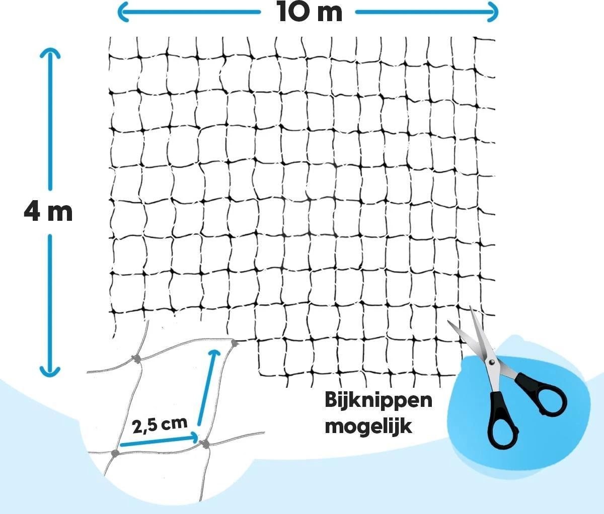 Kattennet Voor Balkon 4 X 10 M - Kattennet - Katten Gaas - Zwart 7 Kattennet Voor Balkon 4 X 10 M - Kattennet - Katten Gaas - Zwart - Afbeelding 7
