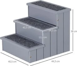 Merkloos Hondentrap Met Tapijtbekleding - Met Opbergruimte - Kattentrap - Trapje - Honden - Kat - Dieren - Hout - Grijs - 40,5 X 44,5 X 38 Cm -Dieren Product Winkel 1200x1035 7