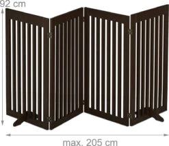 Relaxdays Veiligheidshekje Hout - 92 Cm Hoog - Kinderhek - Hondenhek - Inklapbaar - Bruin - 4 Panelen 13 Relaxdays Veiligheidshekje Hout - 92 Cm Hoog - Kinderhek - Hondenhek - Inklapbaar - Bruin - 4 Panelen -Dieren Product Winkel 1200x1035 8