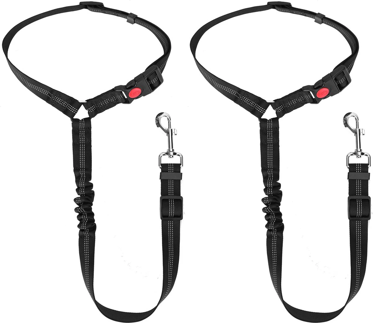 Nobleza Hoofdsteun Gordel - Voor Honden Zwart - 2 Stuks 1 Nobleza Hoofdsteun Gordel - Voor Honden Zwart - 2 Stuks