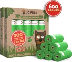 Hondenpoepzakjes - 600 Stuks - 100% Biologisch Afbreekbaar - Poepzakjes Hond - 40 Rollen