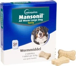 Mansonil All Worm Tasty Ontworming Tabletten Hond 2 Tabletten -Dieren Product Winkel 1200x1053 6