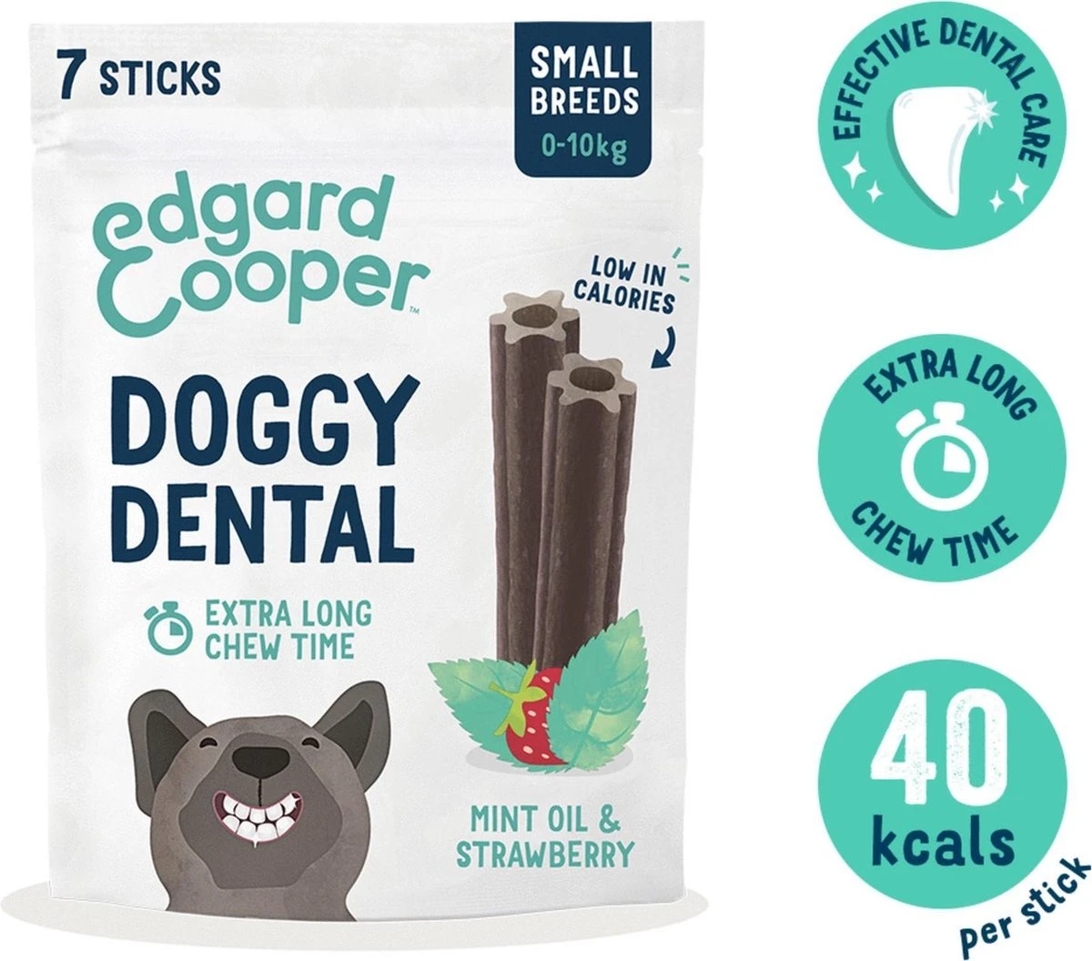 Merkloos Edgard & Cooper Doggy Dental Sticks Aardbei - Frisse Muntolie Small 2 Merkloos Edgard & Cooper Doggy Dental Sticks Aardbei - Frisse Muntolie Small - Afbeelding 2