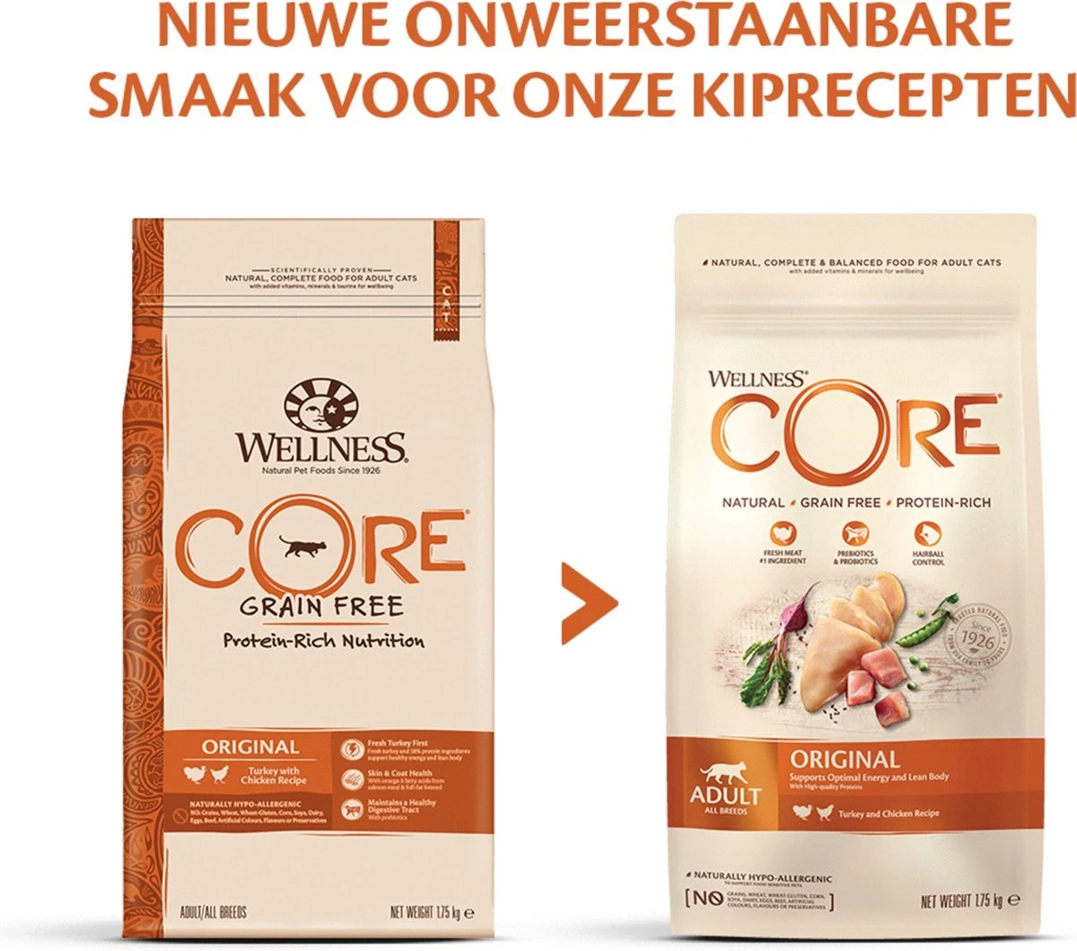 Wellness Core Kattenvoer Original Kalkoen - Kip 4 Kg 2 Wellness Core Kattenvoer Original Kalkoen - Kip 4 Kg - Afbeelding 2