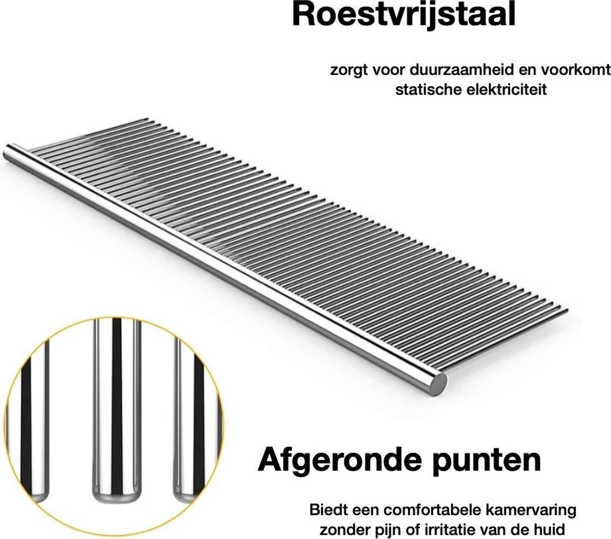 Merkloos Anti-Klit- Kam - Haarverwijderaar Voor Huisdieren - Pijnloos - Roestvrijstaal - Huisdiervriendelijk 3 Merkloos Anti-Klit- Kam - Haarverwijderaar Voor Huisdieren - Pijnloos - Roestvrijstaal - Huisdiervriendelijk - Afbeelding 3