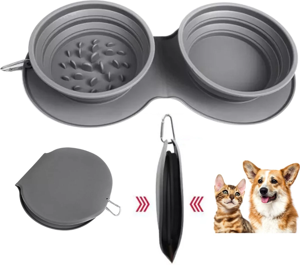 Janse Opvouwbare Voerbak - Anti Slip Honden Voerbak - Katten Voerbak - Anti Schrokbak Hond - Waterbak - Drinkbak - Voederbak Kat - Opvouwbaar - Voedselbak - Vakantie - Slowfeeder 1 Janse Opvouwbare Voerbak - Anti Slip Honden Voerbak - Katten Voerbak - Anti Schrokbak Hond - Waterbak - Drinkbak - Voederbak Kat - Opvouwbaar - Voedselbak - Vakantie - Slowfeeder