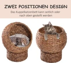 PawHut Kattenmand Rotan Kattennest Kattenbed Met Kussen Huisdierbed Bruin D30-104 -Dieren Product Winkel 1200x1062 2