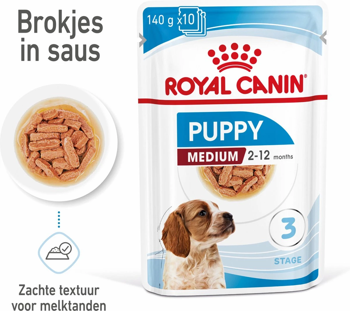 Royal Canin Shn Medium Puppy Pouch - Hondenvoer - 10 X 140 G 18 Royal Canin Shn Medium Puppy Pouch - Hondenvoer - 10 X 140 G - Afbeelding 18