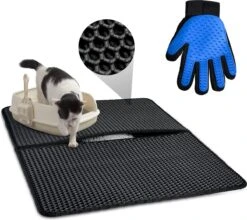 Merkloos Tastelio XXL Kattenbakmat 75x55cm - Groot Kattenbak Mat Met Innovatieve Honingraatstructuur - Dubbele Waterdichte Laag - Katten Bak Mat Met Eenvoudige Reiniging Grit Opvanger -Dieren Product Winkel 1200x1071 4