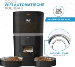 Pretty Paws QQ003 - Wifi Voermachine - Dubbele Voerbakjes - Zwart - Kat - 6L -Dieren Product Winkel 1200x1074 2