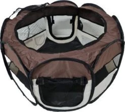 Dailyibed Opvouwbare Puppyren - Bruin - 115x115x58 Cm - Incl. Draagtas - Incl. Voederbak -Dieren Product Winkel 1200x1075 2