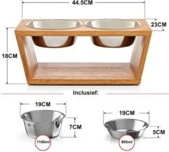 Verhoogde Voerbak Hond Met Standaard - RVS - Bamboe - Waterbak - Etensbak - Inhoud 1100ml & 900ml - Ergonomisch - Hout 11 Verhoogde Voerbak Hond Met Standaard - RVS - Bamboe - Waterbak - Etensbak - Inhoud 1100ml & 900ml - Ergonomisch - Hout -Dieren Product Winkel 1200x1075 4