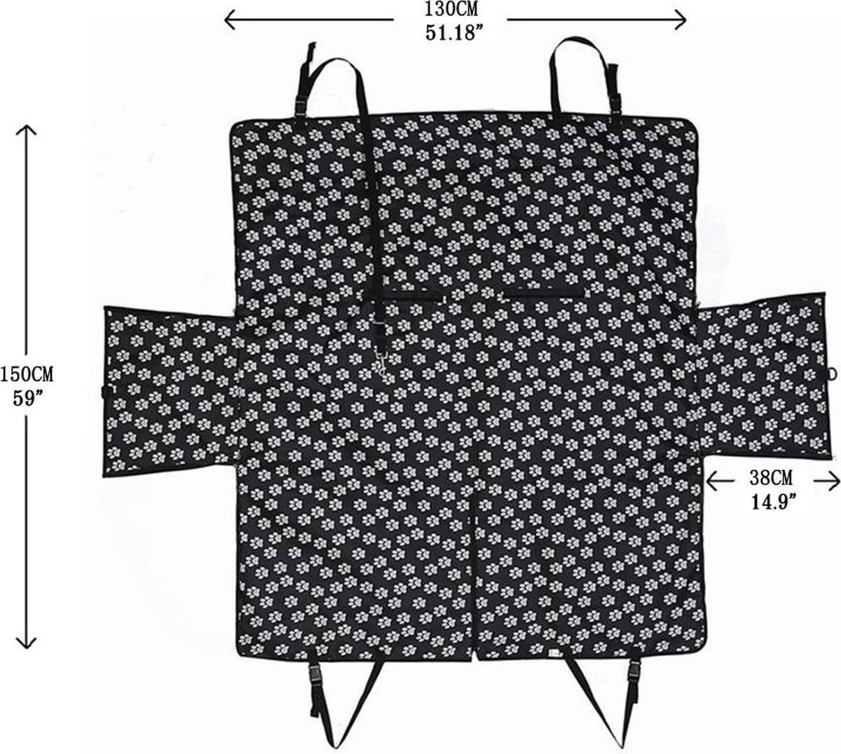 Petsworld Waterdichte Antislip XXL Hondendeken Voor Auto - Zwart - 150 X 130 X 38 Cm 5 Petsworld Waterdichte Antislip XXL Hondendeken Voor Auto - Zwart - 150 X 130 X 38 Cm - Afbeelding 5
