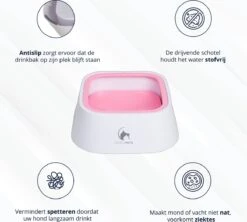 Lovely Pets - Drinkbak Hond - Drinkbak Voor Honden - Waterbak - Anti Knoei - Verminderd Slobberen - Onderweg - Hond - Drinkbak - Huisdier - Water Bowl - Roadrefresher - LARGE - Roze -Dieren Product Winkel 1200x1077 4