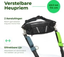 Canicross Looplijn Hond Met Heupriem Voor Hardlopen - Elastische Handsfree Hondenriem - Honden Trainingslijn - 150/200cm - Groen -Dieren Product Winkel 1200x1077 6