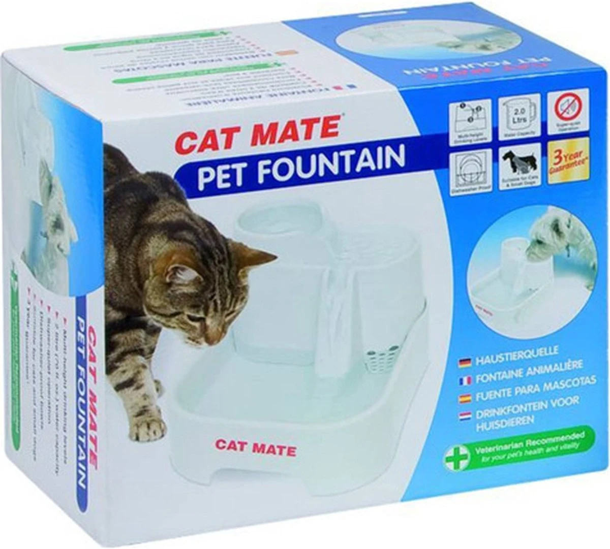 Cat Mate - Waterfontein Kat - Kattenfontein - Drinkfontein Kat - Fluisterstil - Poezen Fontein - Dieren Drinkbakken - Honden Fontein - 2 L 9 Cat Mate - Waterfontein Kat - Kattenfontein - Drinkfontein Kat - Fluisterstil - Poezen Fontein - Dieren Drinkbakken - Honden Fontein - 2 L - Afbeelding 9