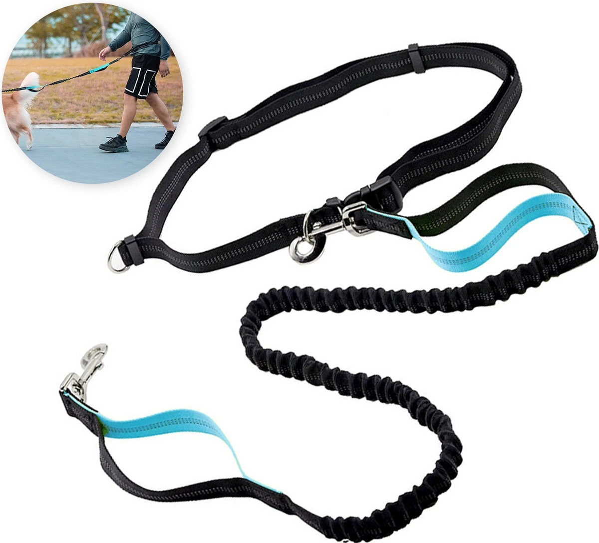 Hardloopriem Hond – Honden Riem Handsfree – Hardlopen Met Hond – 160-260 Cm Blauw - Hardloopband Hond – Halsband Hond – Hondenlijn – Leiband Hond 1 Hardloopriem Hond – Honden Riem Handsfree – Hardlopen Met Hond – 160-260 Cm Blauw - Hardloopband Hond – Halsband Hond – Hondenlijn – Leiband Hond