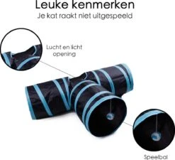 Merkloos Kattentunnel - Opvouwbaar - 3 Gangen - Voor Binnen En Buiten -Dieren Product Winkel 1200x1092 3