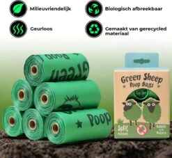 Green Sheep Hondenpoepzakjes Inclusief Poepzakjeshouder Met Zaklamp - 270 Stuks - Milieuvriendelijk - Biologisch Afbreekbaar - Poepzakjes Hond - 33 X 22,5 Cm – Inclusief Poepzakjes Dispenser Met Karabijnhaak En Lamp - Extra Dik -Dieren Product Winkel 1200x1102 4