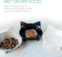 Navaris Voerbakjes Voor Katten - Set Van 3 Voer- En Waterbakken - Met Kattenkopjes Vorm - Antislip - Etensbakjes In Grijs, Wit En Zwart 13 Navaris Voerbakjes Voor Katten - Set Van 3 Voer- En Waterbakken - Met Kattenkopjes Vorm - Antislip - Etensbakjes In Grijs, Wit En Zwart -Dieren Product Winkel 1200x1103