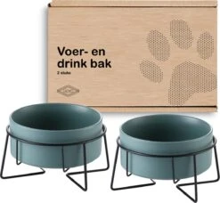 GIZMO 2x Voerbak Kat - 400 Ml - Groen - Keramische Drink- & Voerbakken Met Standaard - 13 Cm - 2 Stuks 21 GIZMO 2x Voerbak Kat - 400 Ml - Groen - Keramische Drink- & Voerbakken Met Standaard - 13 Cm - 2 Stuks -Dieren Product Winkel 1200x1109 1