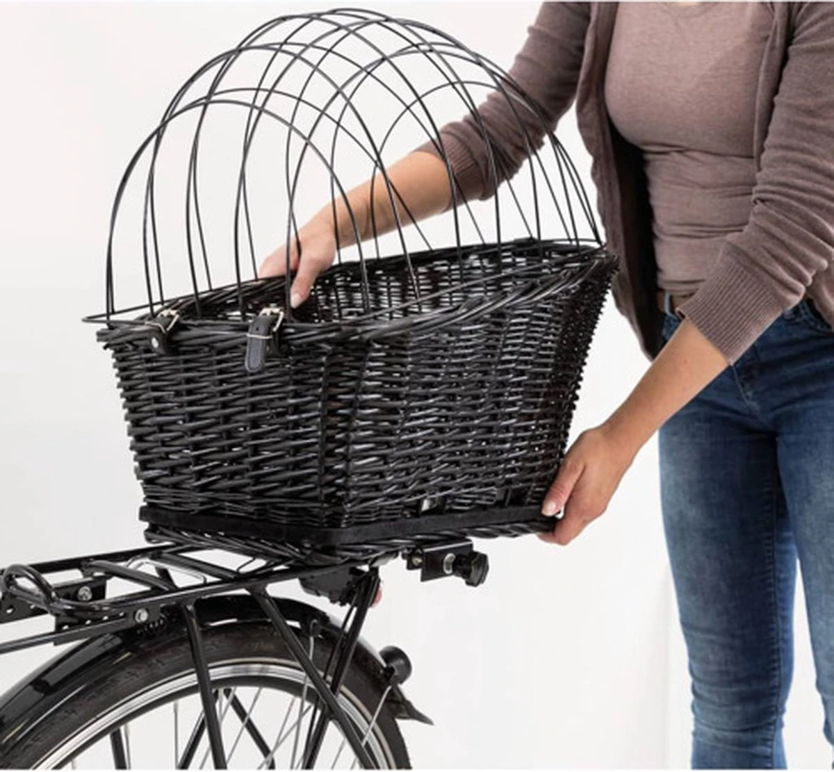 Trixie Fietsmand - Voor Bagagedrager -n35x49x55 Cm - Zwart 18 Trixie Fietsmand - Voor Bagagedrager -n35x49x55 Cm - Zwart - Afbeelding 18