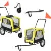 Pro-Tec Fietskar Fietsaanhanger Tot 20 Kg En Buggyfunctie Geel Zwart