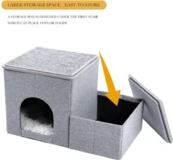 2-in-1 Hondenhuis & Hondentrap - Voor Binnen - Huisdieren Huisje - Hondenmand - Kattenmand - 67.5x40x37.5 Cm - Grijs -Dieren Product Winkel 1200x1114 27