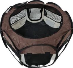 Dailyibed Opvouwbare Puppyren - Bruin - 115x115x58 Cm - Incl. Draagtas - Incl. Voederbak -Dieren Product Winkel 1200x1116 8