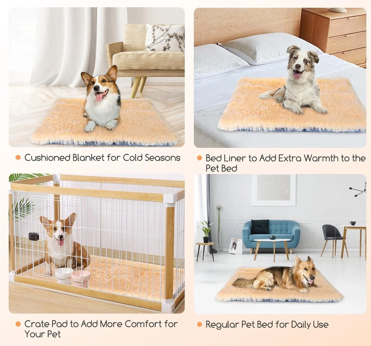 Nobleza Fluffy Benchkussen - Dierenkussen - Hondenkussen - Kattenkussen - Benchmat - Dierenmat - Hondenmat - Kattenmat - Crème - Maat L 3 Nobleza Fluffy Benchkussen - Dierenkussen - Hondenkussen - Kattenkussen - Benchmat - Dierenmat - Hondenmat - Kattenmat - Crème - Maat L - Afbeelding 3