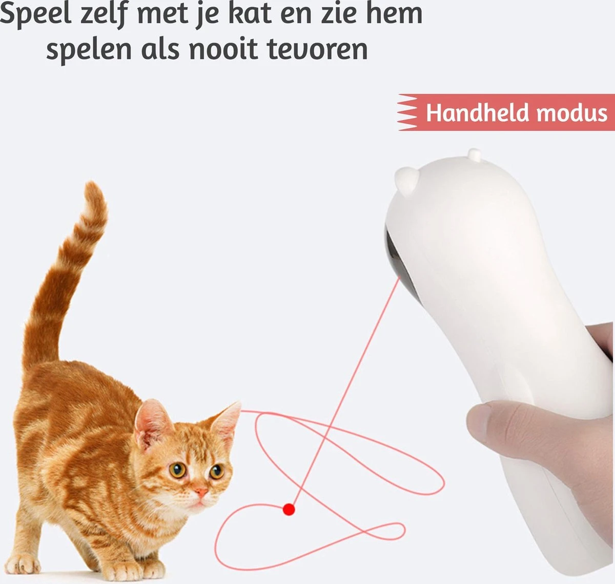 Merkloos Automatisch Kattenspeeltje Laser Intelligent Interactief Voor Katten – Laser Kat – 3 Verschillende Standen – Incl. Oplaadkabel – Geruisloze Motor 6 Merkloos Automatisch Kattenspeeltje Laser Intelligent Interactief Voor Katten – Laser Kat – 3 Verschillende Standen – Incl. Oplaadkabel – Geruisloze Motor - Afbeelding 6