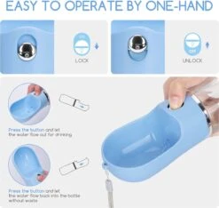 Nobleza 43B4B - Honden Waterfles - 380ml - Honden Bidon - Honden Drinkfles - Blauw -Dieren Product Winkel 1200x1139 13