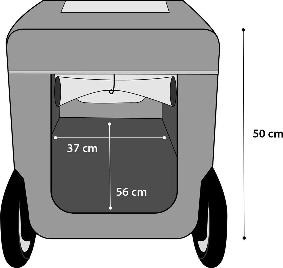 Flamingo - Hondenfietskar Doggy Liner Romero - Zwart - 60 X 43 X 51 Cm 14 Flamingo - Hondenfietskar Doggy Liner Romero - Zwart - 60 X 43 X 51 Cm - Afbeelding 14