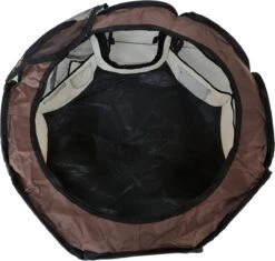 Dailyibed Opvouwbare Puppyren - Bruin - 115x115x58 Cm - Incl. Draagtas - Incl. Voederbak -Dieren Product Winkel 1200x1140 17