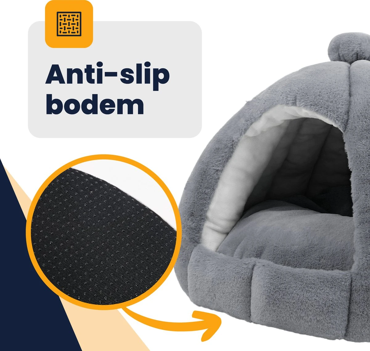 MIRO Katten Huis - Kattenhuizen - Kattenhok - Kattenmand - Dierenhuis - Extra Zacht - Grijs 2 MIRO Katten Huis - Kattenhuizen - Kattenhok - Kattenmand - Dierenhuis - Extra Zacht - Grijs - Afbeelding 2