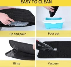 Nobleza Kattenbakmat - Kattenmat Met Filter - Kattenbak Accessoires - Grit Opvanger - 3 Lagen - Waterdicht - 60x45 Cm - Opvouwbaar - Zwart -Dieren Product Winkel 1200x1143 3