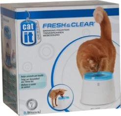 Catit Fresh And Clear - Drinkfontein Kat - Blauw /Wit - 2 L -Dieren Product Winkel 1200x1145 1