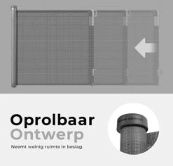 Château Animaux® - Tot 180cm Breed Traphekje Oprolbaar Hond - Stijlvolle Oplossing - Dieren Hek - Honden Hek -Dieren Product Winkel 1200x1145 14