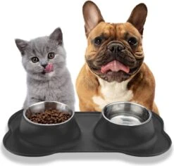 Dubbele Antislip Voerbak Hond - Eetbak En Drinkbak Kat - Hondenbak - Kattenvoerbak – Hondenvoerbak