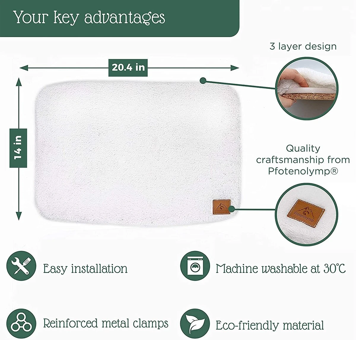 Pfotenolymp® Premium Window Baars/Krabmat Voor Katten Bij Het Raam - Vensterbank/Kattenbank Voor De Vensterbank - Zit/Ligstoel Voor Katten 2 Pfotenolymp® Premium Window Baars/Krabmat Voor Katten Bij Het Raam - Vensterbank/Kattenbank Voor De Vensterbank - Zit/Ligstoel Voor Katten - Afbeelding 2