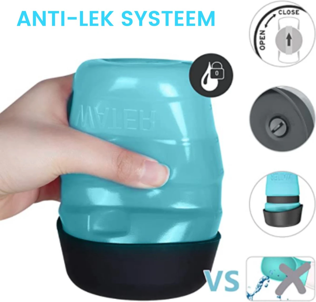 VEDIC® - Honden Drinkfles Blauw - Lekvrije Waterfles - Bidon - BPA Vrij - Voor Onderweg - 520ML 5 VEDIC® - Honden Drinkfles Blauw - Lekvrije Waterfles - Bidon - BPA Vrij - Voor Onderweg - 520ML - Afbeelding 5
