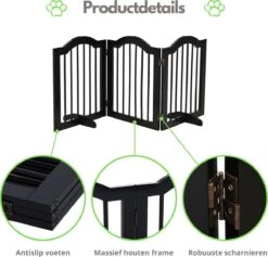 Paws & Claws - Hondenhek –Deurhekje - Dog Barrier - 154,5 X 61 Cm - Opvouwbaar - Zwart -Dieren Product Winkel 1200x1149 13