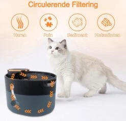 By Fredge® Drinkfontein Dieren - Waterfontein Kat - Drink Fontein Geschikt Voor Katten & Honden - Inclusief 3 Filters - Zwart -Dieren Product Winkel 1200x1153 30