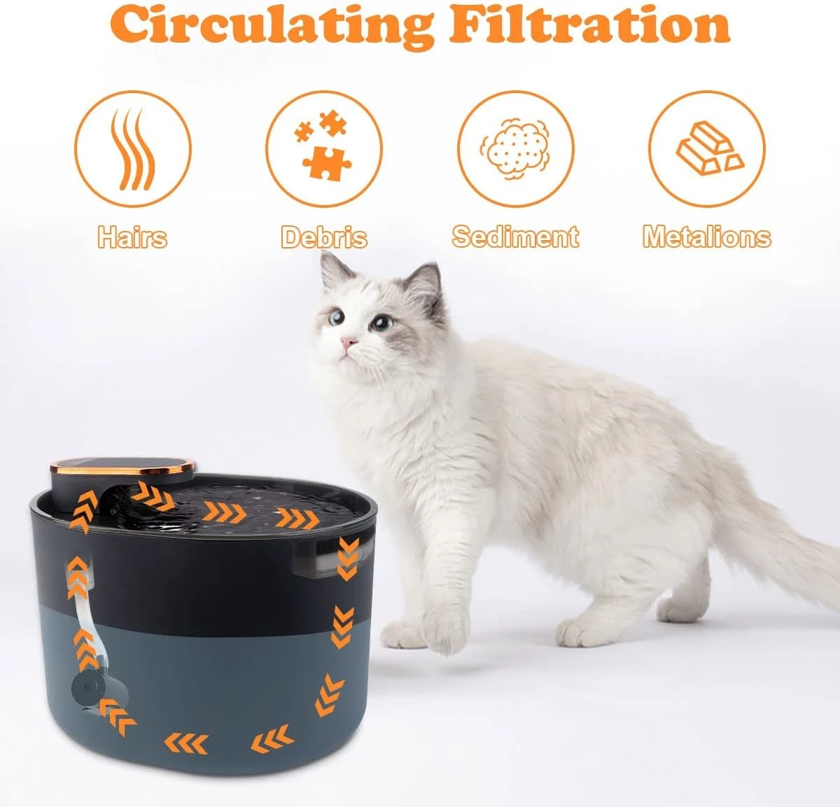 AQIOS Kat/hond Drinkfontein 3L Donkerblauw Inclusief 3 Filters - Kattenfontein - Hondenfontein - Waterfontein - Water Dispenser - Waterautomaat - Drinkbak 4 AQIOS Kat/hond Drinkfontein 3L Donkerblauw Inclusief 3 Filters - Kattenfontein - Hondenfontein - Waterfontein - Water Dispenser - Waterautomaat - Drinkbak - Afbeelding 4