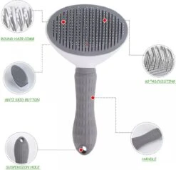 Lorell Pet Company Kattenborstel/Hondenborstel - Borstel Voor Langharig/kortharig -Hondenhaar En Kattenhaar Verwijderaar - Grijs -Dieren Product Winkel 1200x1155 6