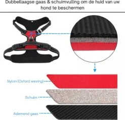 Hondenharnas – Inclusief Hondenriem – Reflecterend – Hondentuig – Hondenriem – Y Tuig Hond - Anti Trek Tuig - Zwart – Maat M -Dieren Product Winkel 1200x1157 17