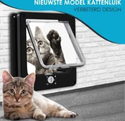 Gluxury Kattenluik Zwart Met Tunnel - 4 Vergrendelingsstanden - Weerbestendig - Binnen En Buiten - Maat L - Nederlandse Handleiding -Dieren Product Winkel 1200x1159 10